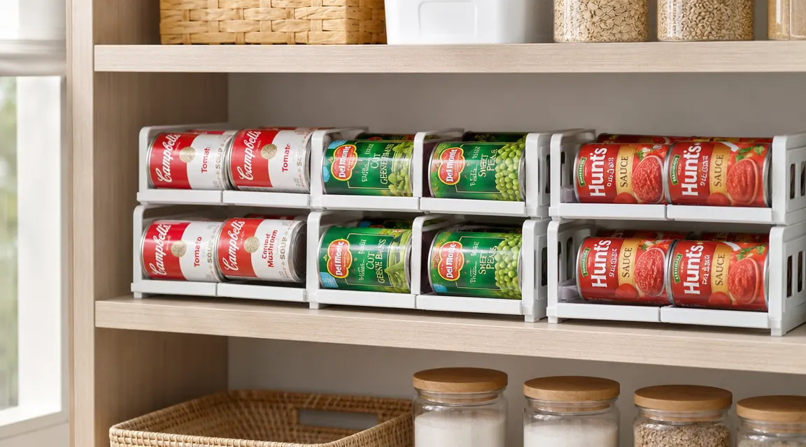 How to Organize Your Pantry With a Can Dispenser Rack (Works in Cabinets and Fridges)